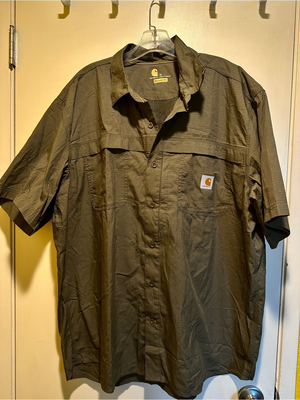 Carhartt Force Ripstop Short Sleeve Shirt - Olive, XL